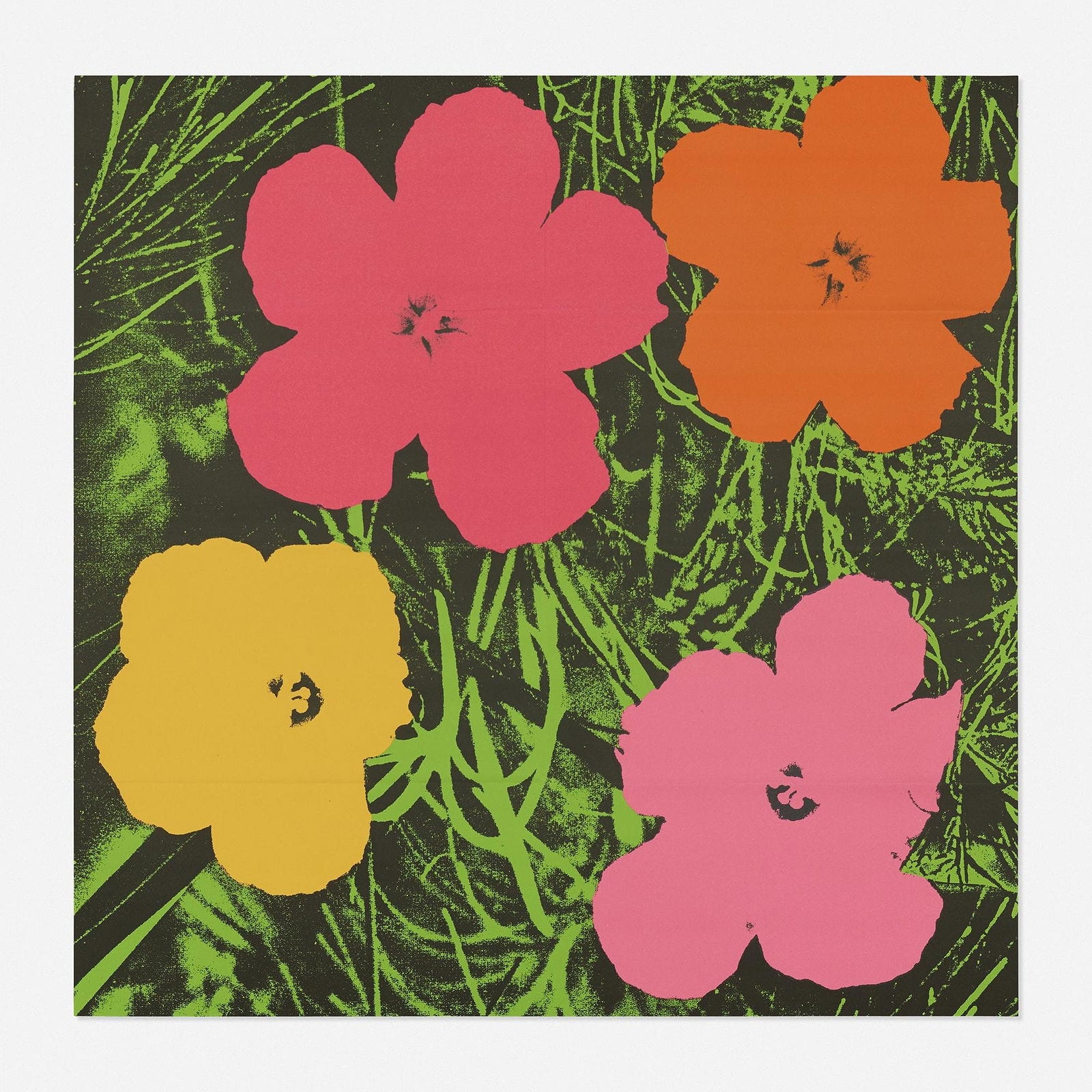 Pop art flowers print offered at Cardenas Auctions