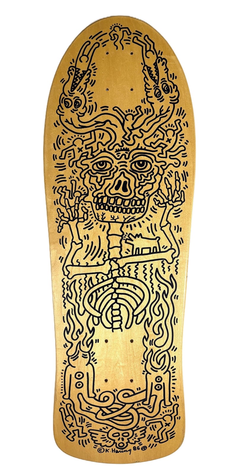 Line art skateboard deck sold at Cardenas Auctions