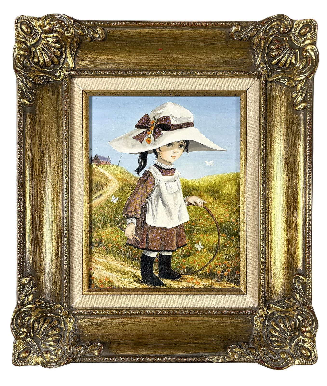 Framed painting in giltwood frame sold at Cardenas Auctions