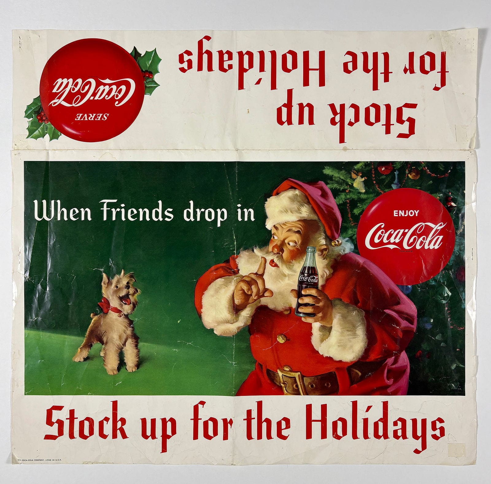 Vintage holiday advertising poster sold at Cardenas Auctions